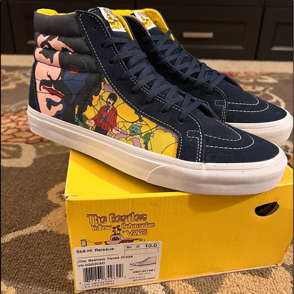 Vans Sk8-Hi Reissue- (The Beatles) Faces Dress Blue - Picture 1 of 5